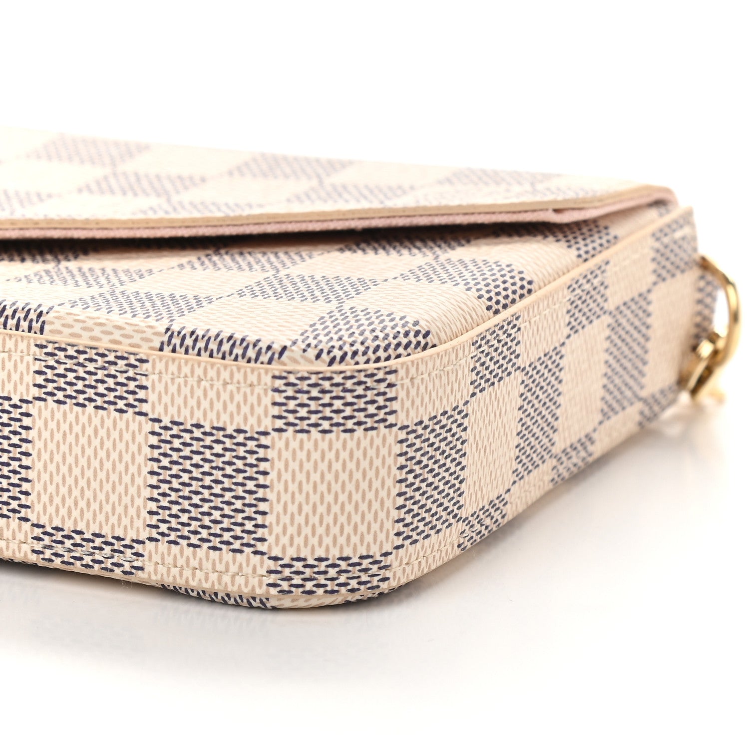 Louis Vuitton Damier Azur Pochette Felicie Chain Wallet Rose Ballerine 9 of 9