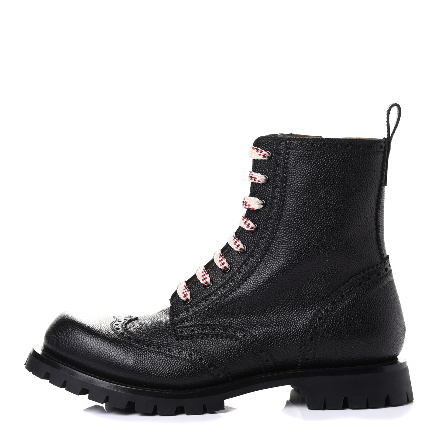 Grained Calfskin Mens Lace Up Combat Boots 11 Black