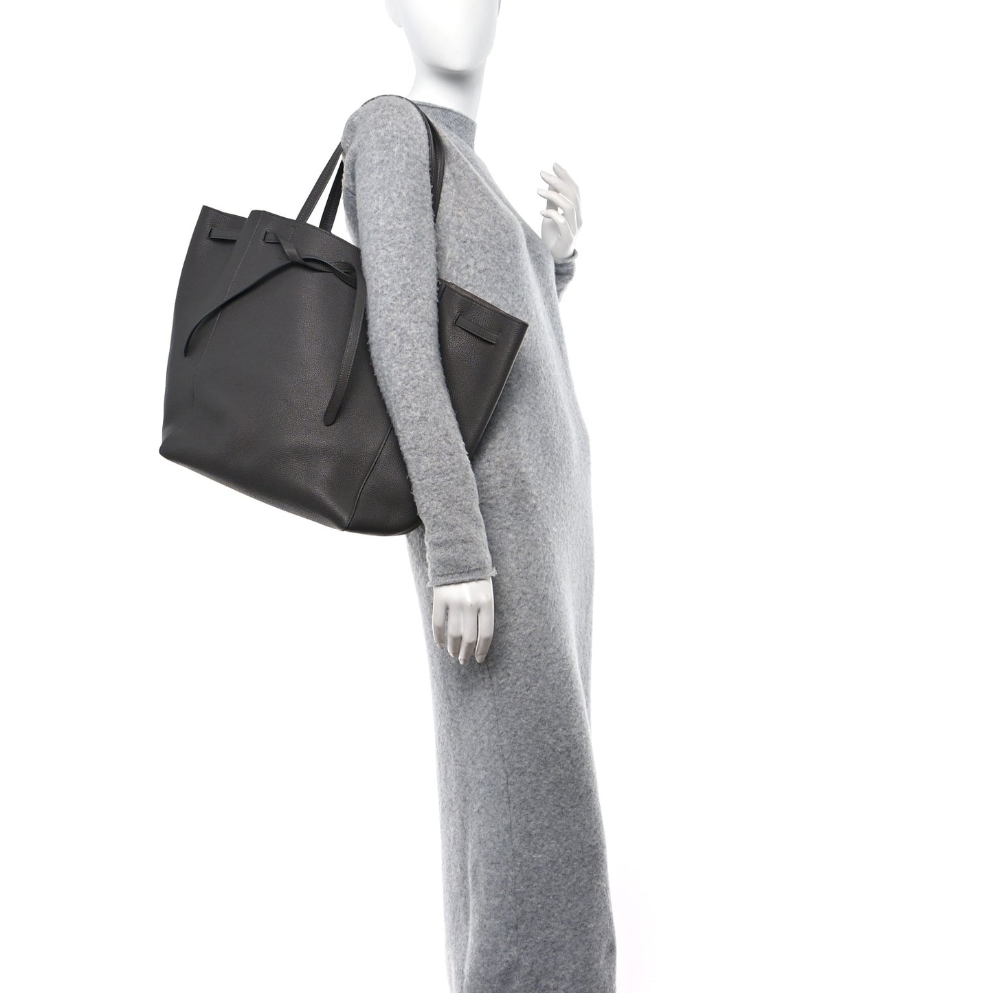 Soft Grained Calfskin Small Belt Cabas Phantom Medium Grey