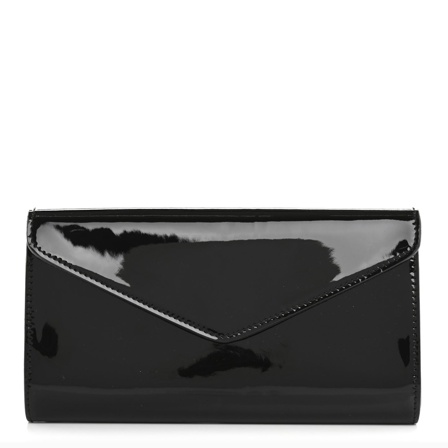 Patent Y-Mail Zip Around Wallet Black