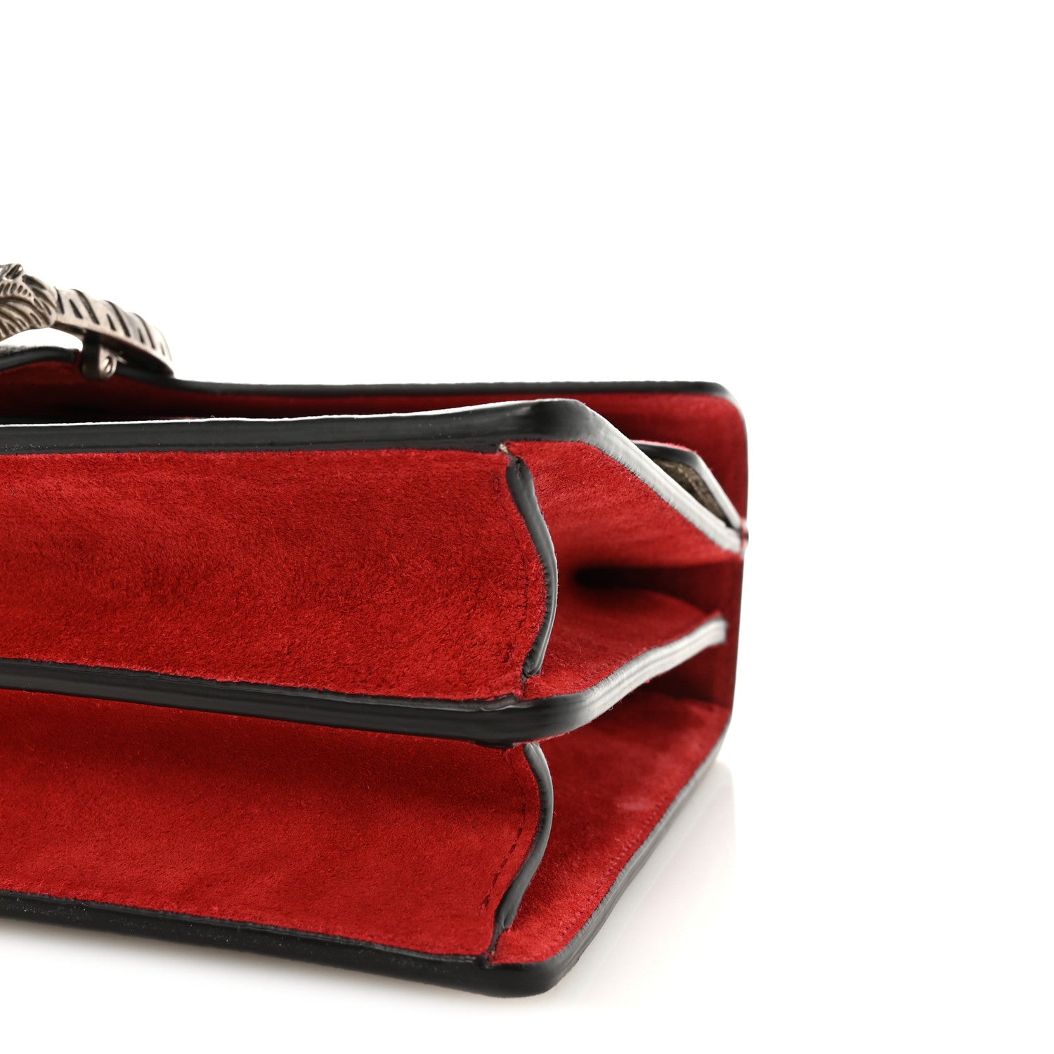 Gucci GG Supreme Monogram Suede Small Dionysus Shoulder Bag Beige Ebony Vulcanic Red 10 of 10