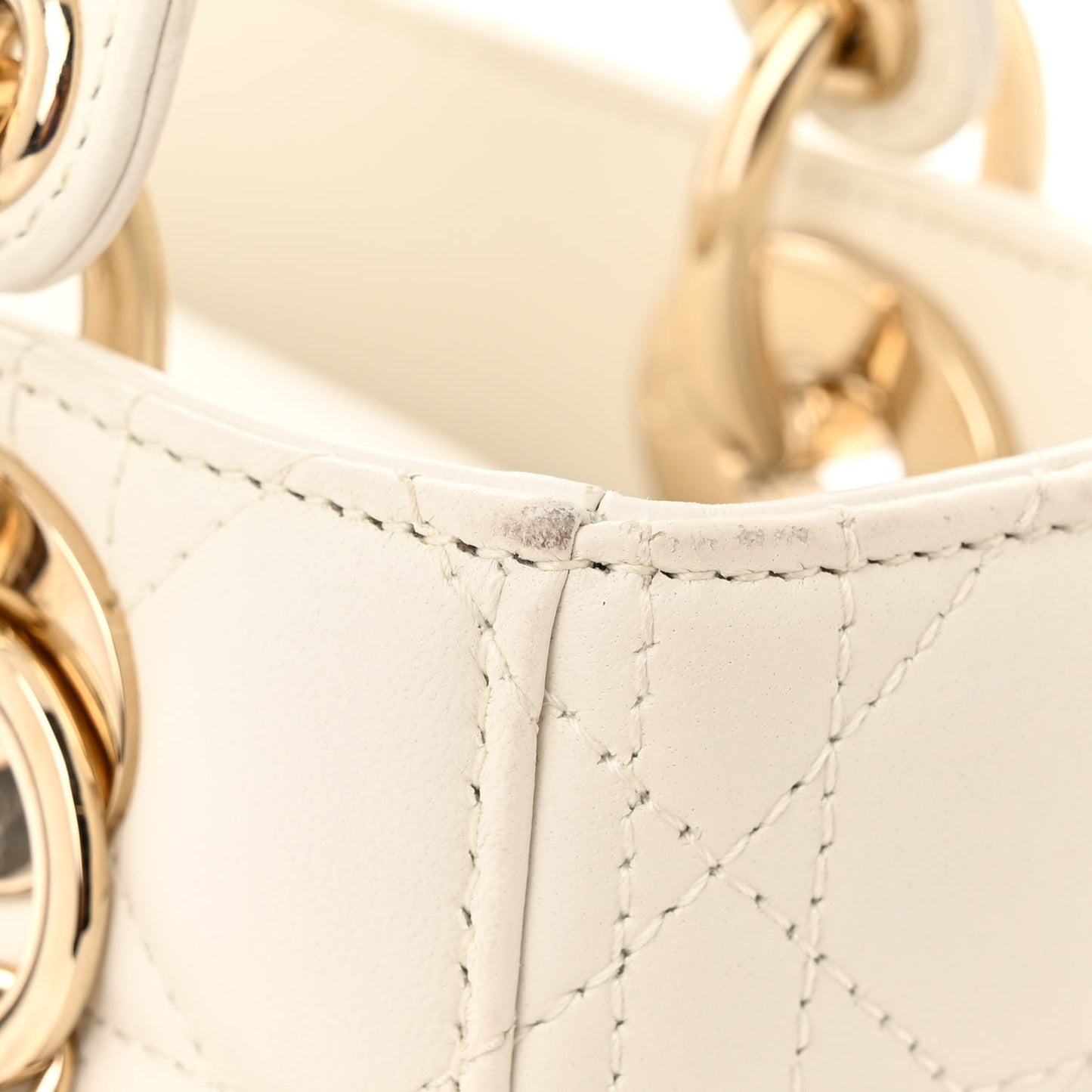 Lambskin Cannage Small My ABCDior Lady Dior White
