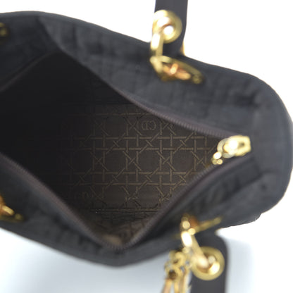 Christian Dior Nylon Cannage Stitched Medium Lady Dior Black 5 of 10