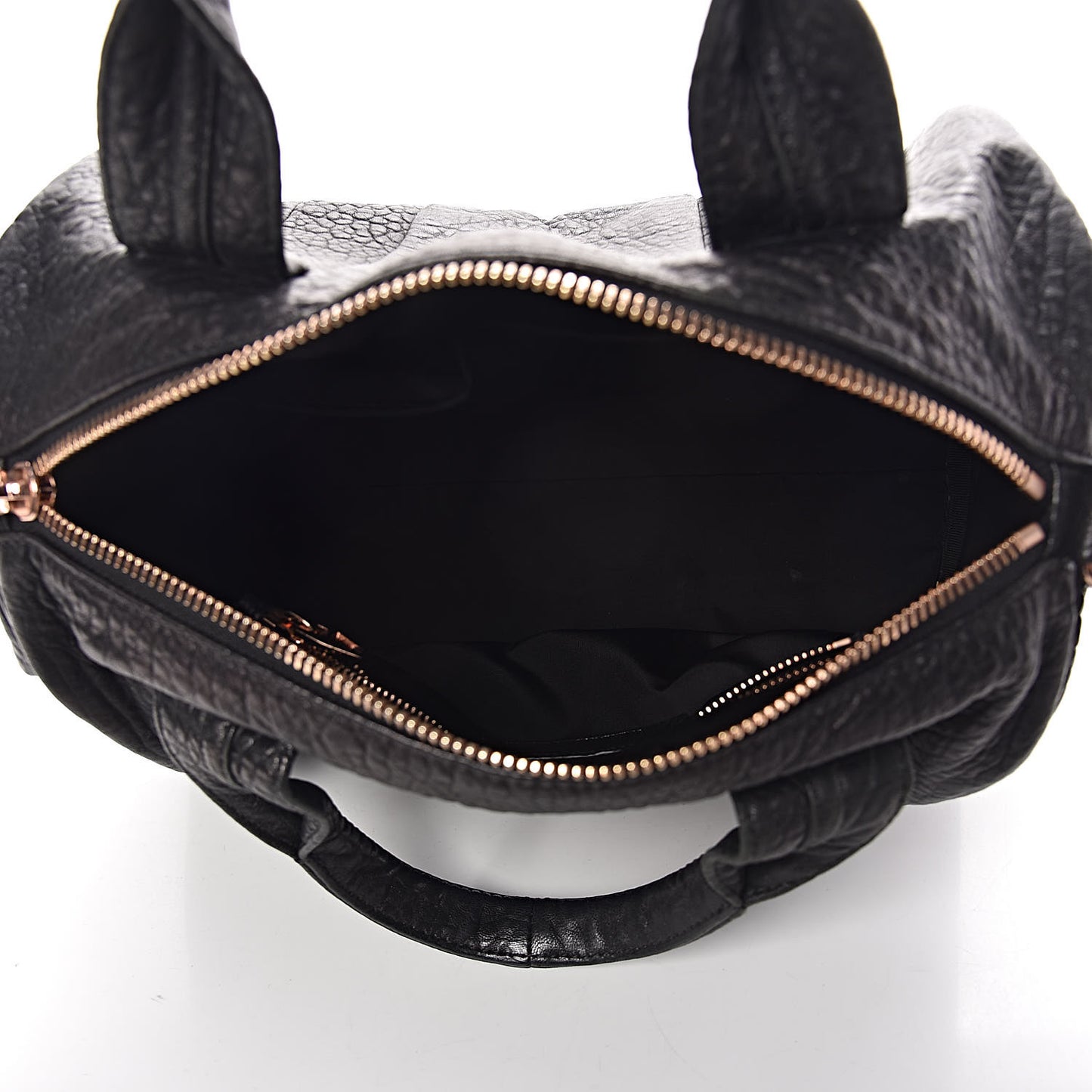 Pebbled Lambskin Rocco Black Rose Gold Hardware