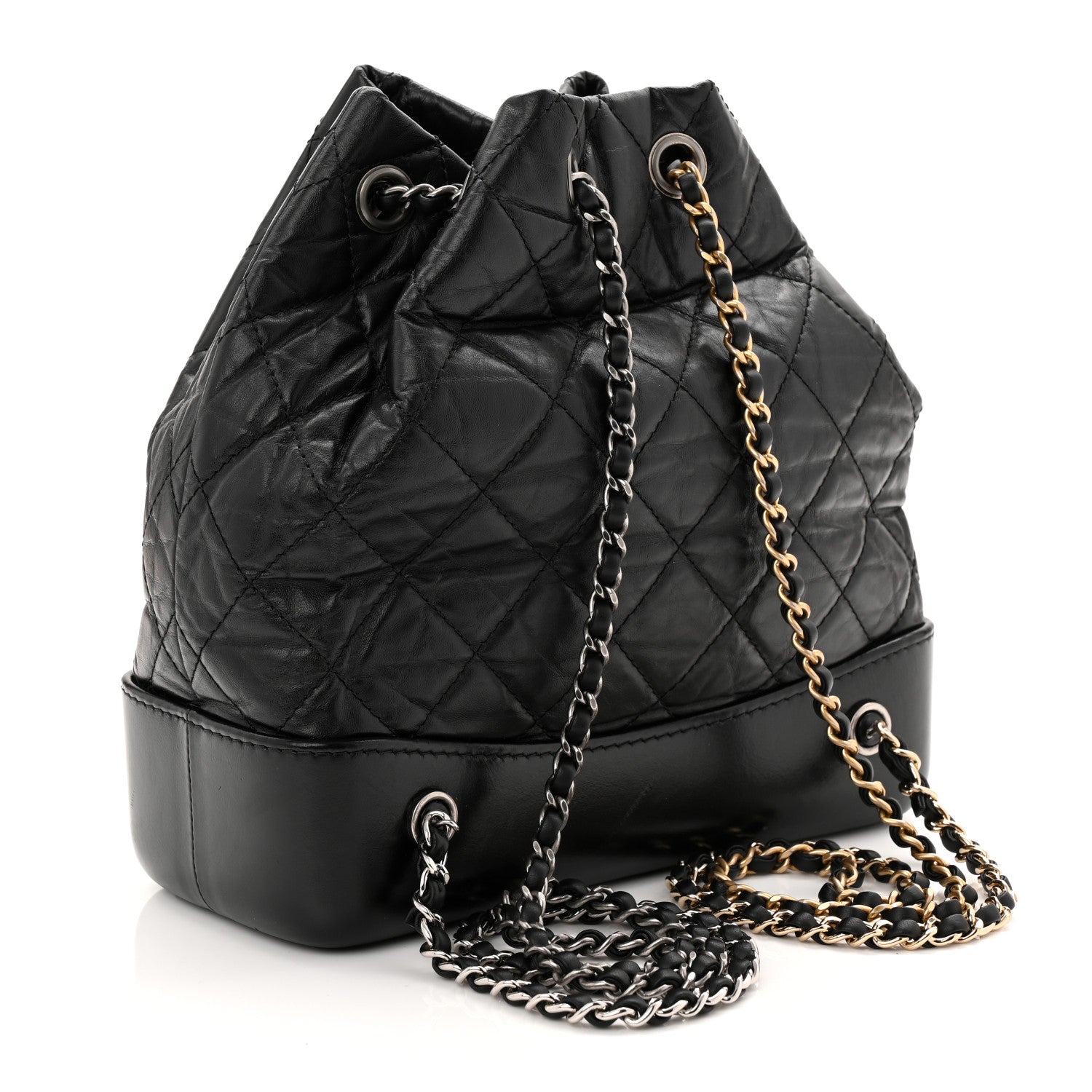 Chanel Aged Calfskin Quilted Small Gabrielle Backpack Black 3 of 10