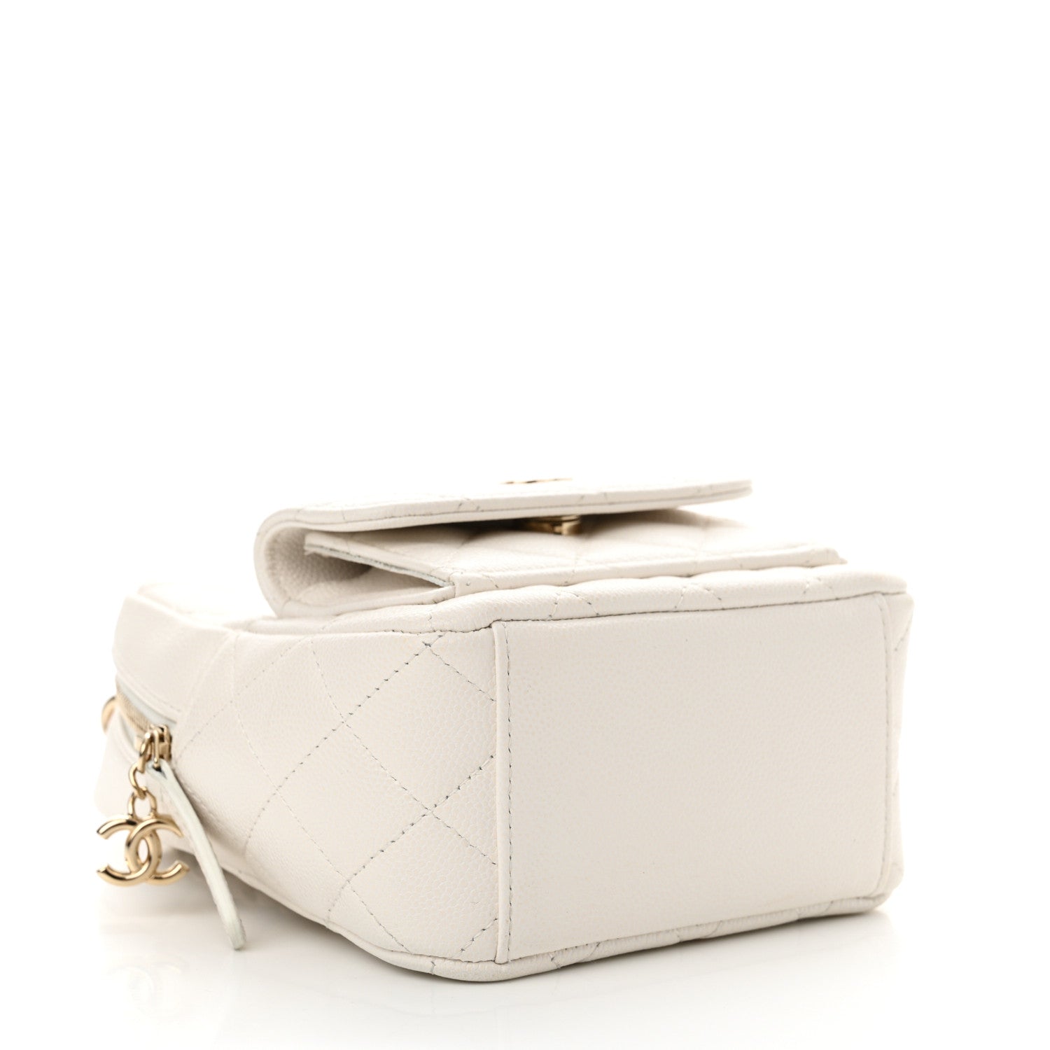 Chanel Caviar Quilted CC Mini Classic Backpack White 4 of 11