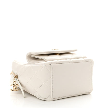 Chanel Caviar Quilted CC Mini Classic Backpack White 4 of 11