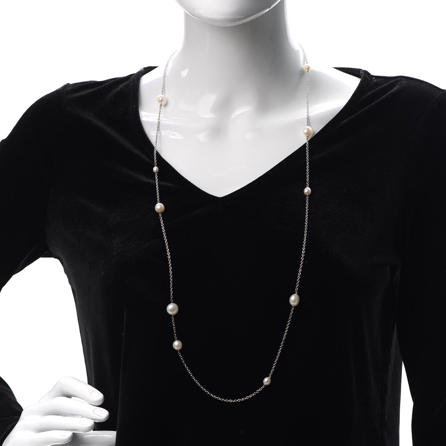 Tiffany Sterling Silver Elsa Peretti Pearls by the Yard Sprinkle Necklace 2 of 6