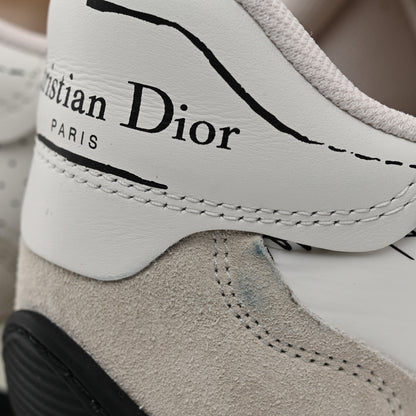 Christian Dior Calfskin Nylon Womens D-Sketch Sneakers 39 White 11 of 11