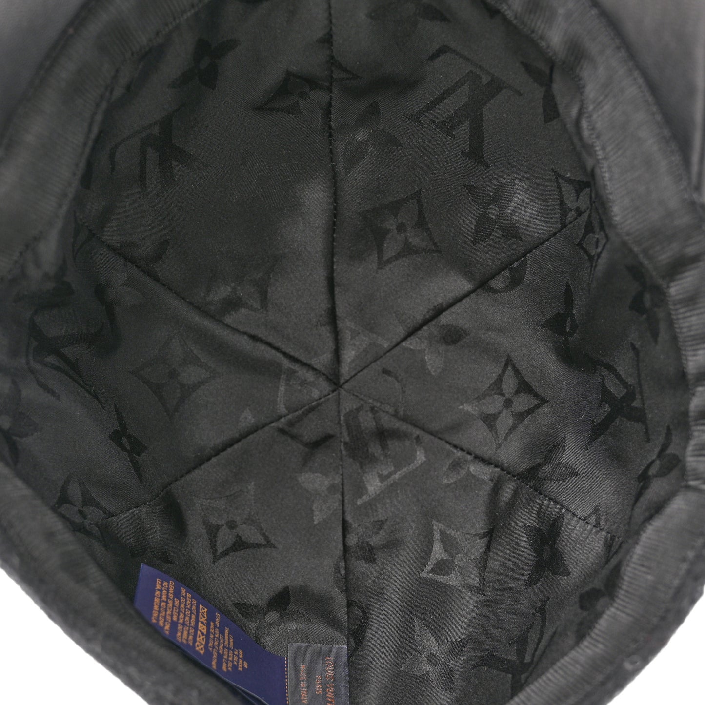 Wool Silk Monogram Endless Cap L Black