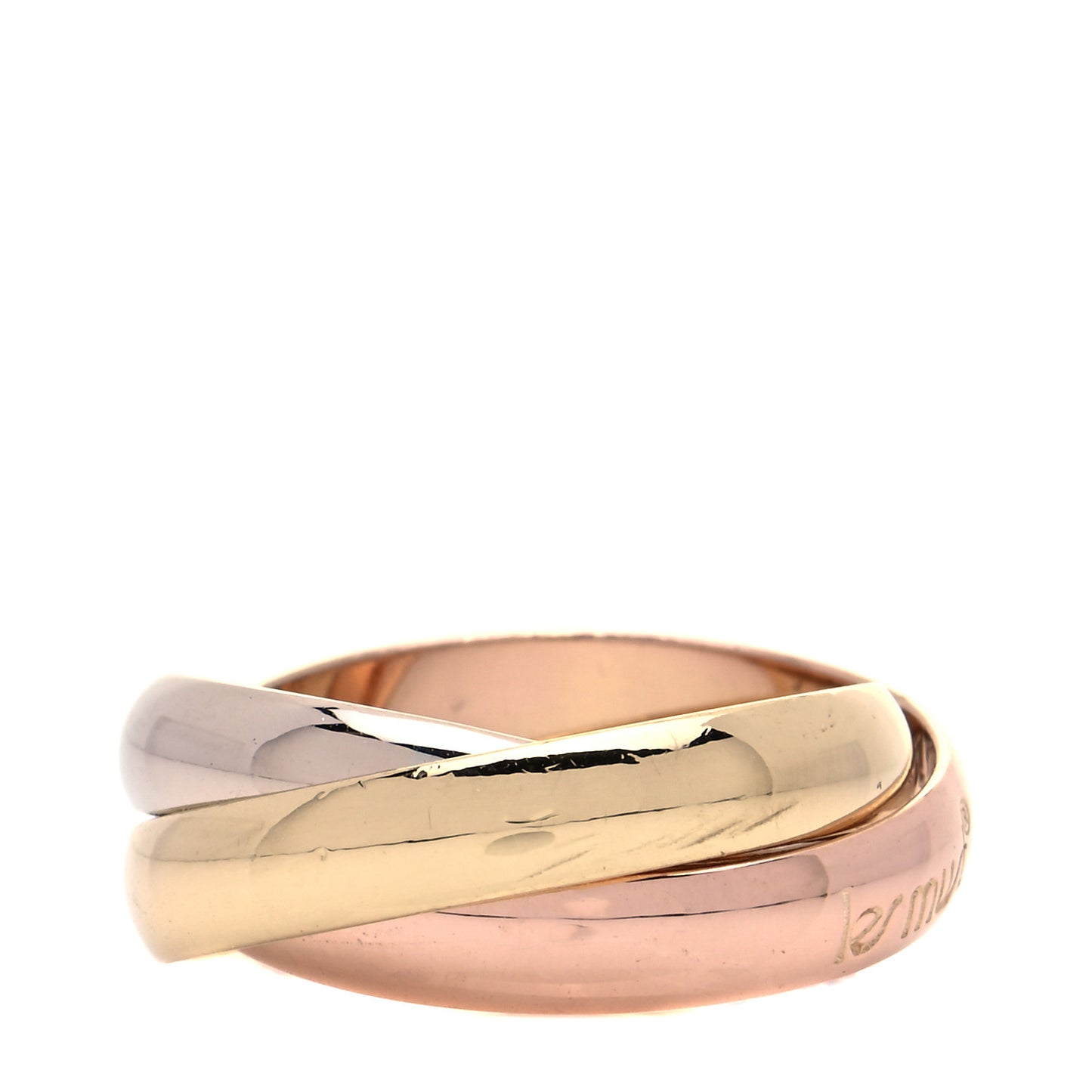 18K Pink Yellow White Gold Classic Les Must De Cartier Trinity Ring 50 5.25