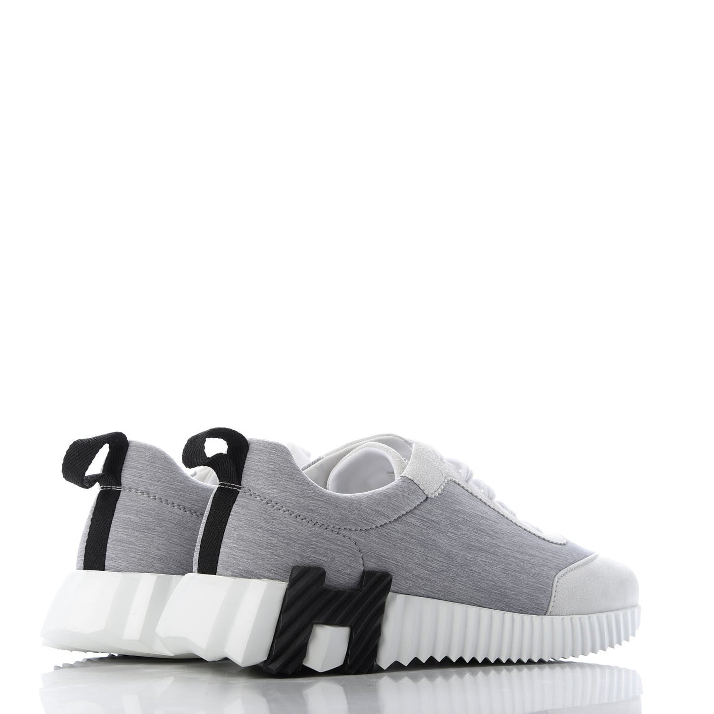 Technical Canvas Suede Goatskin Bouncing Sneakers 37 Gris White