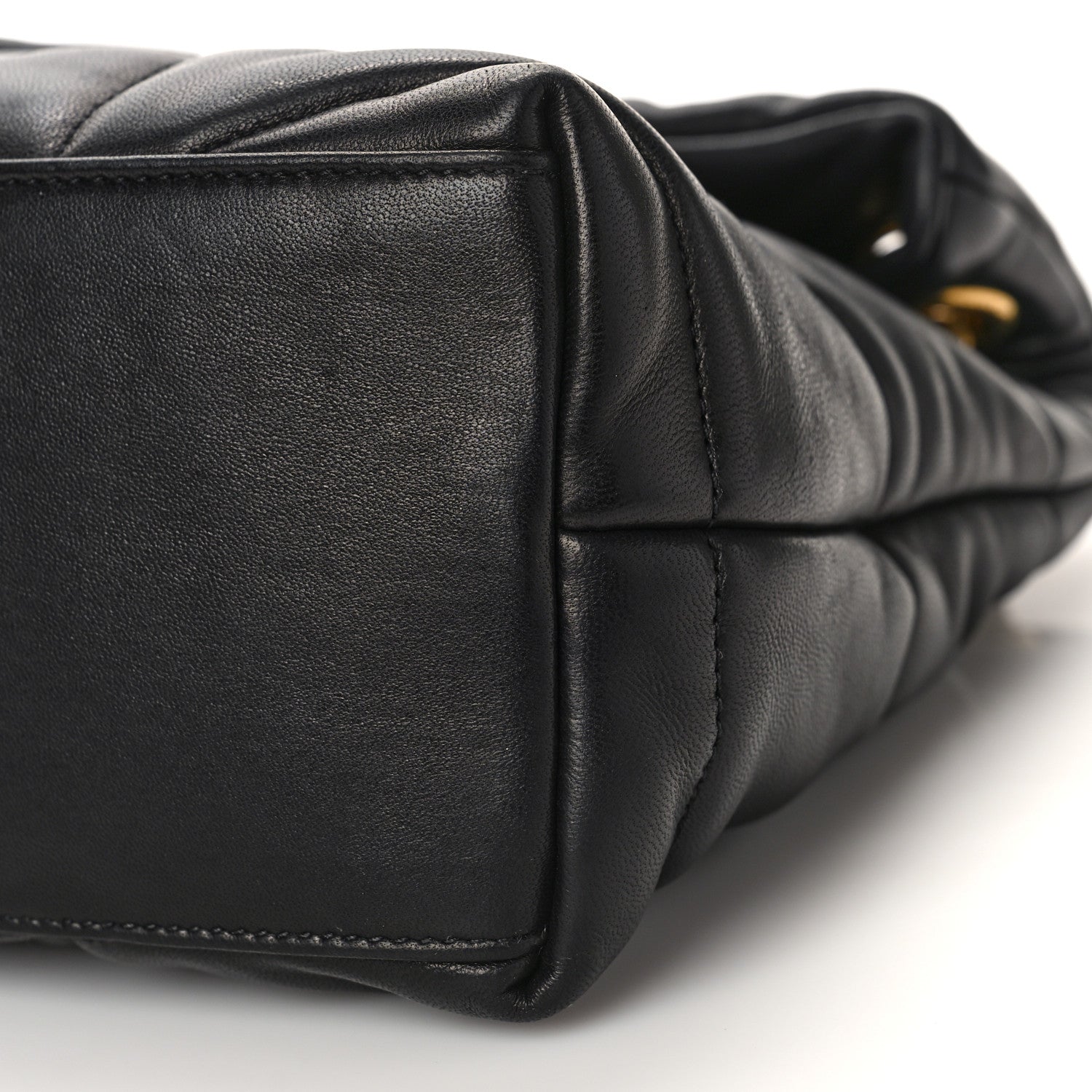 Saint Laurent Lambskin Quilted Small Loulou Puffer Monogram Chain Satchel Black 9 of 9