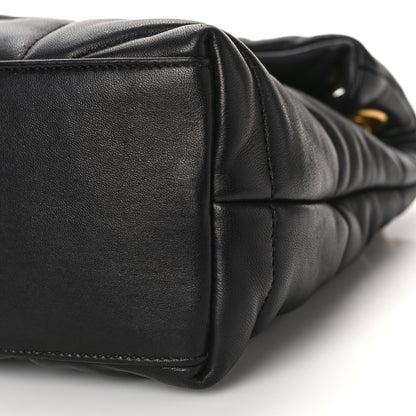 Saint Laurent Lambskin Quilted Small Loulou Puffer Monogram Chain Satchel Black 9 of 9