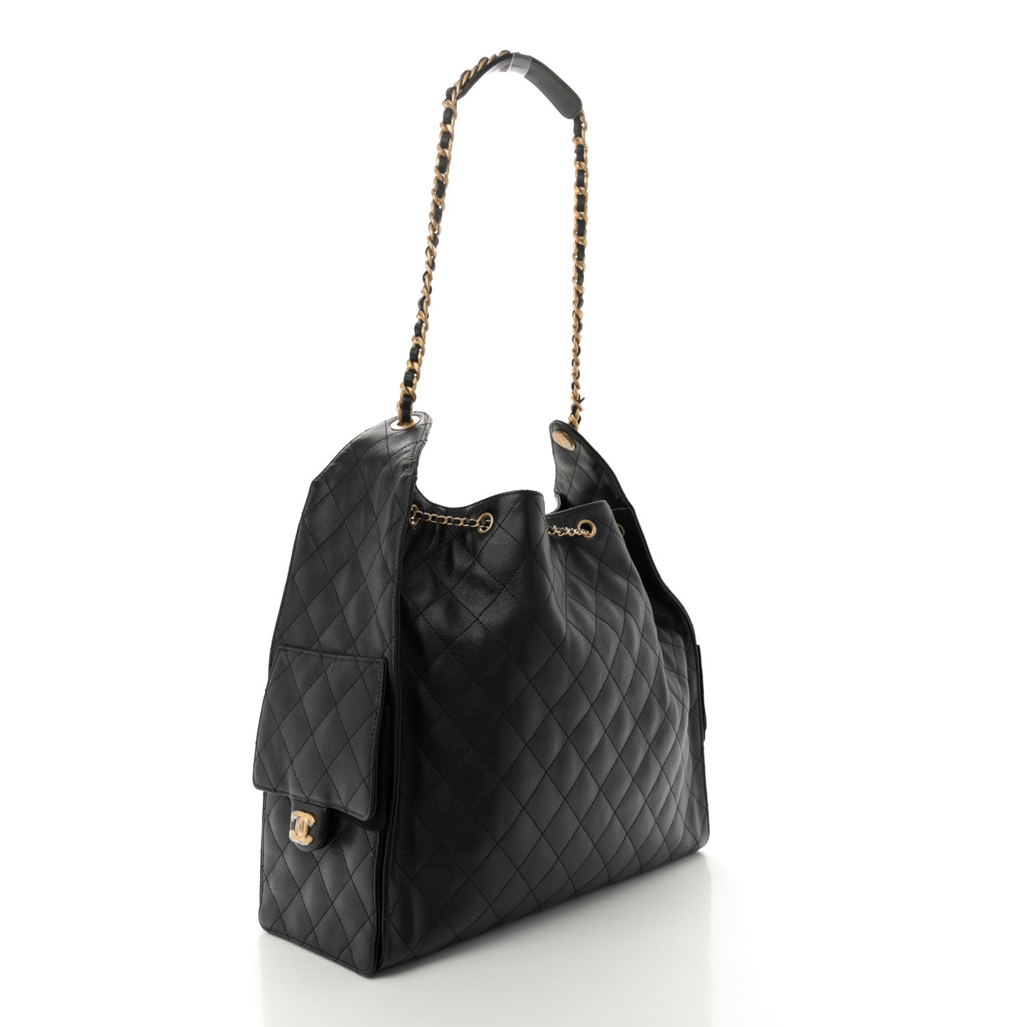 Caviar Quilted Large Chanel 25 Handbag Black