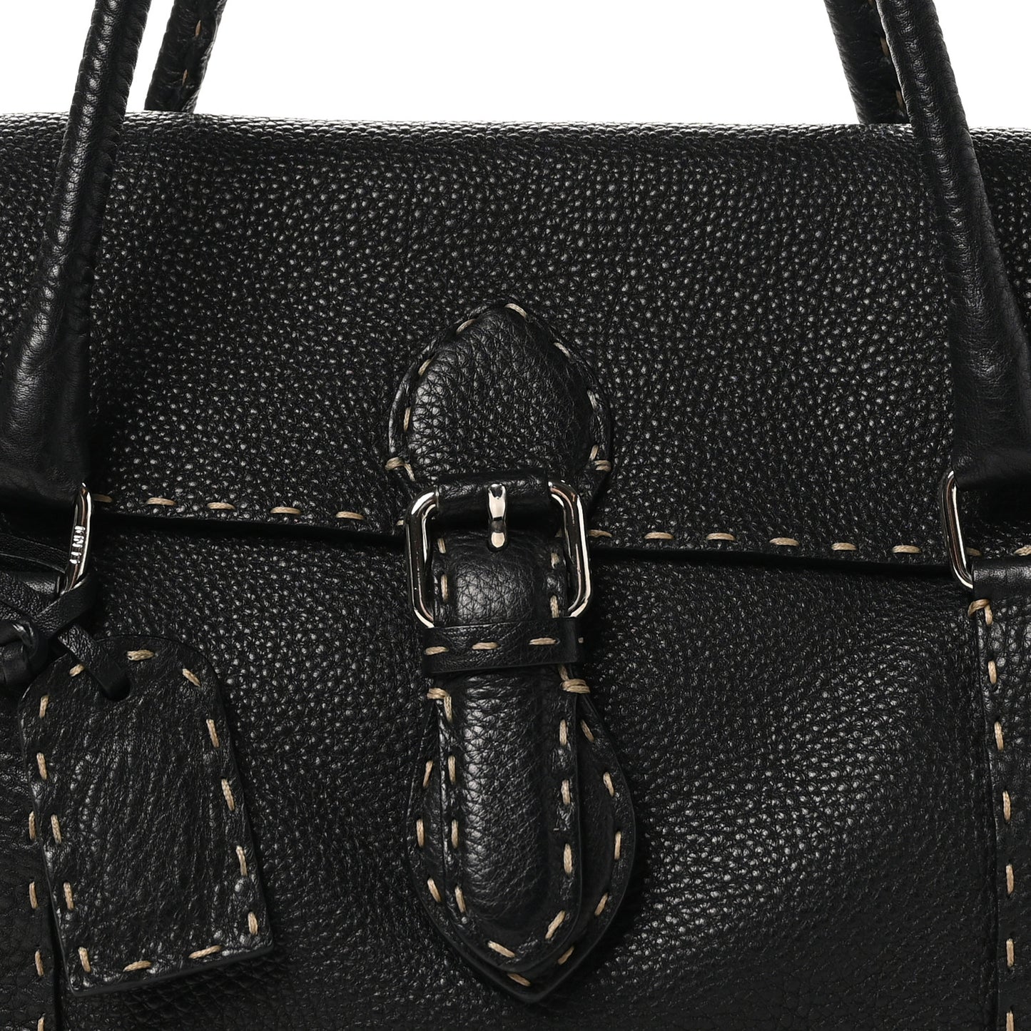 Cuoio Romano Selleria Medium Linda Satchel Black