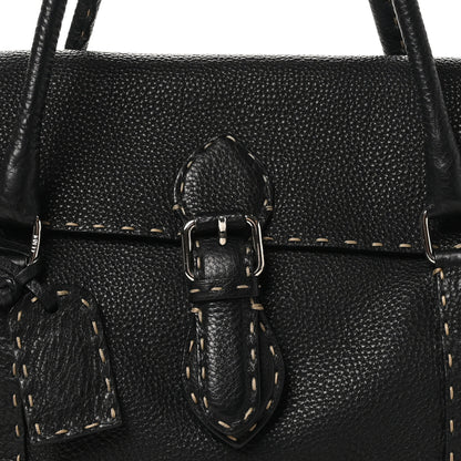 Fendi Cuoio Romano Selleria Medium Linda Satchel Black 7 of 9