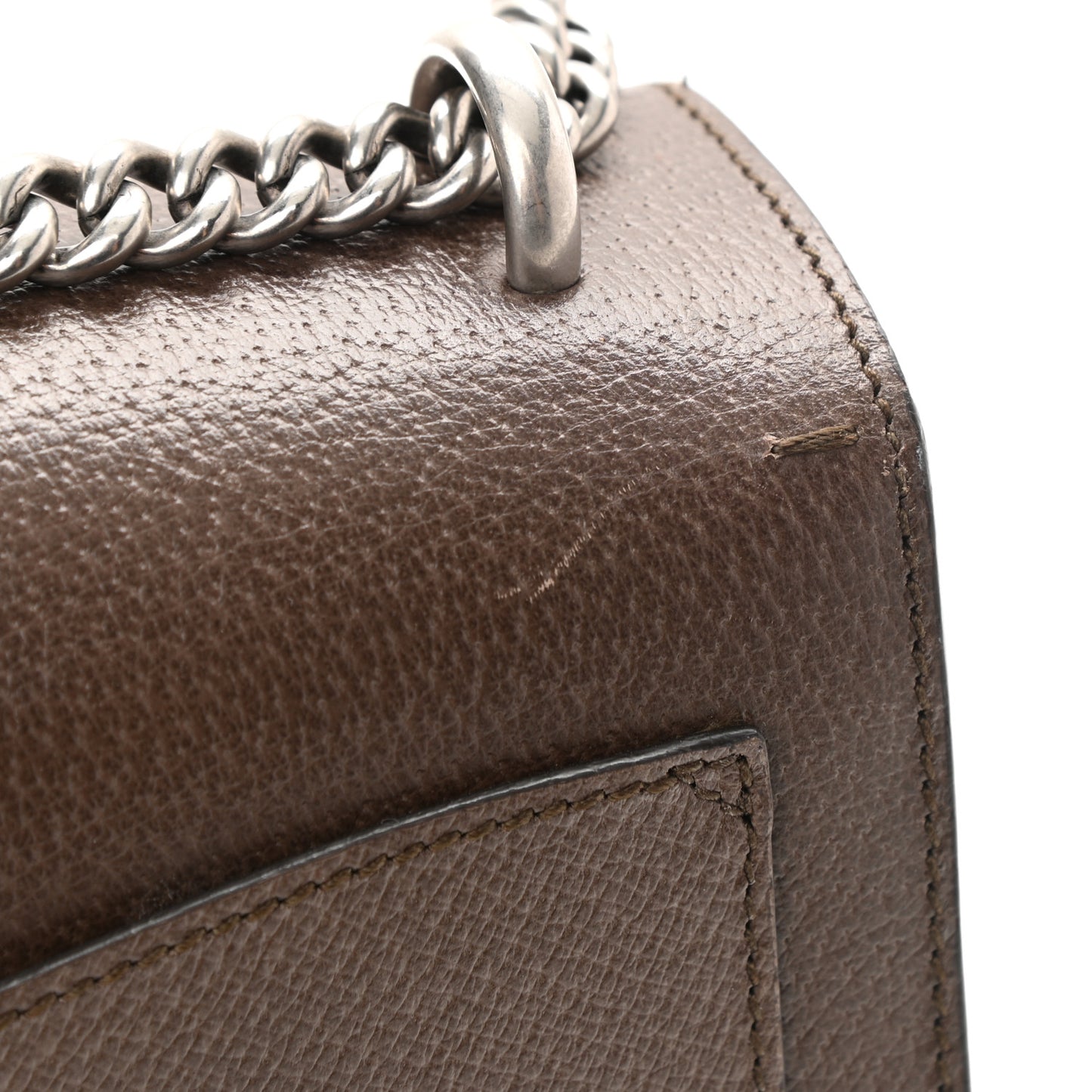 Textured Calfskin Web Medium Dionysus Shoulder Bag New Acero