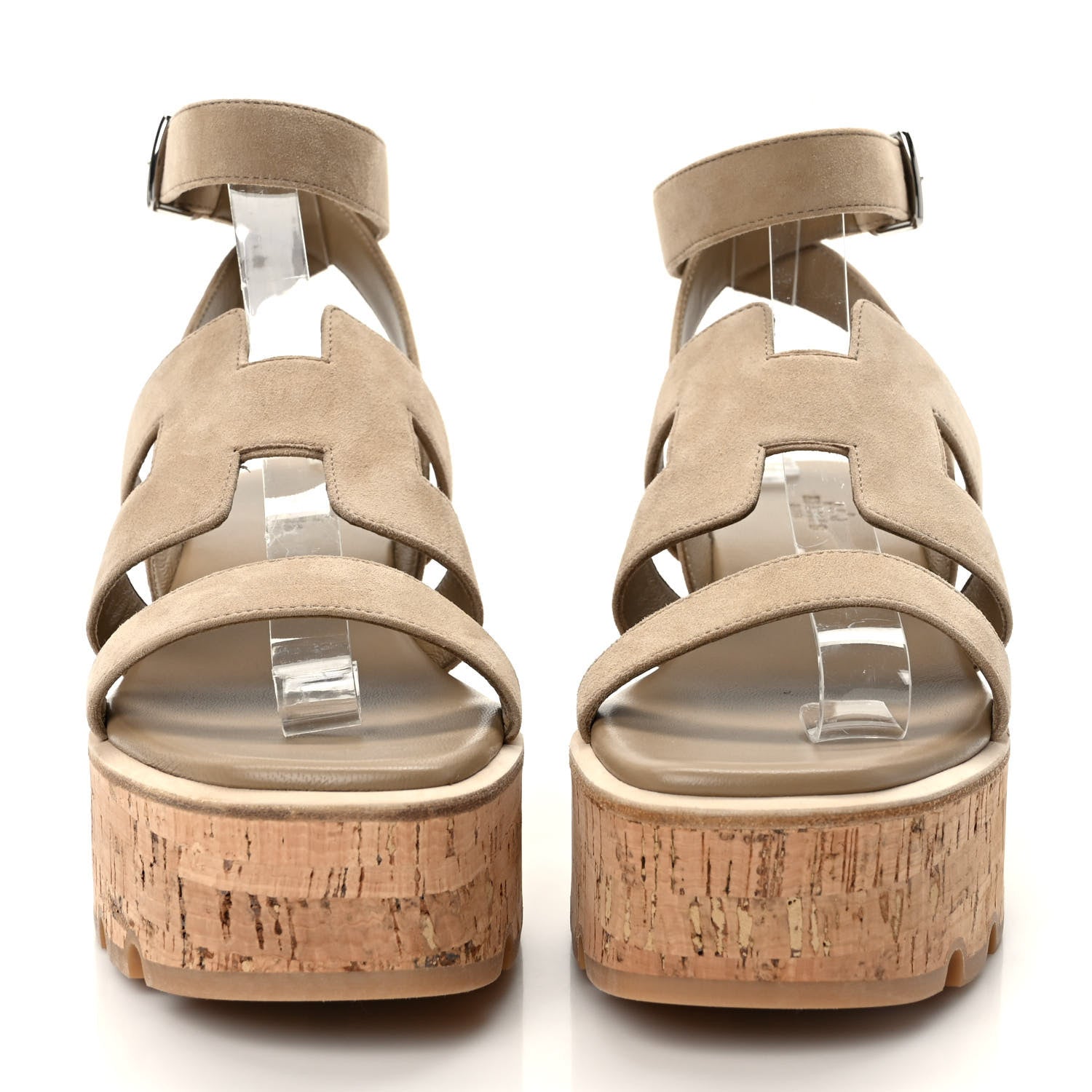 Hermes Suede Goatskin Cork Havana 30 Sandals 38 Beige Argile 2 of 8
