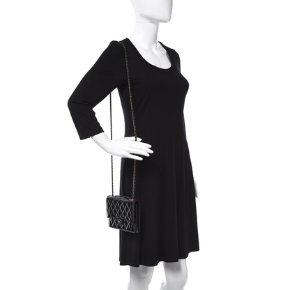 Chanel Patent Goatskin Quilted CC Eyelet Wallet On Chain WOC Black 2 of 9