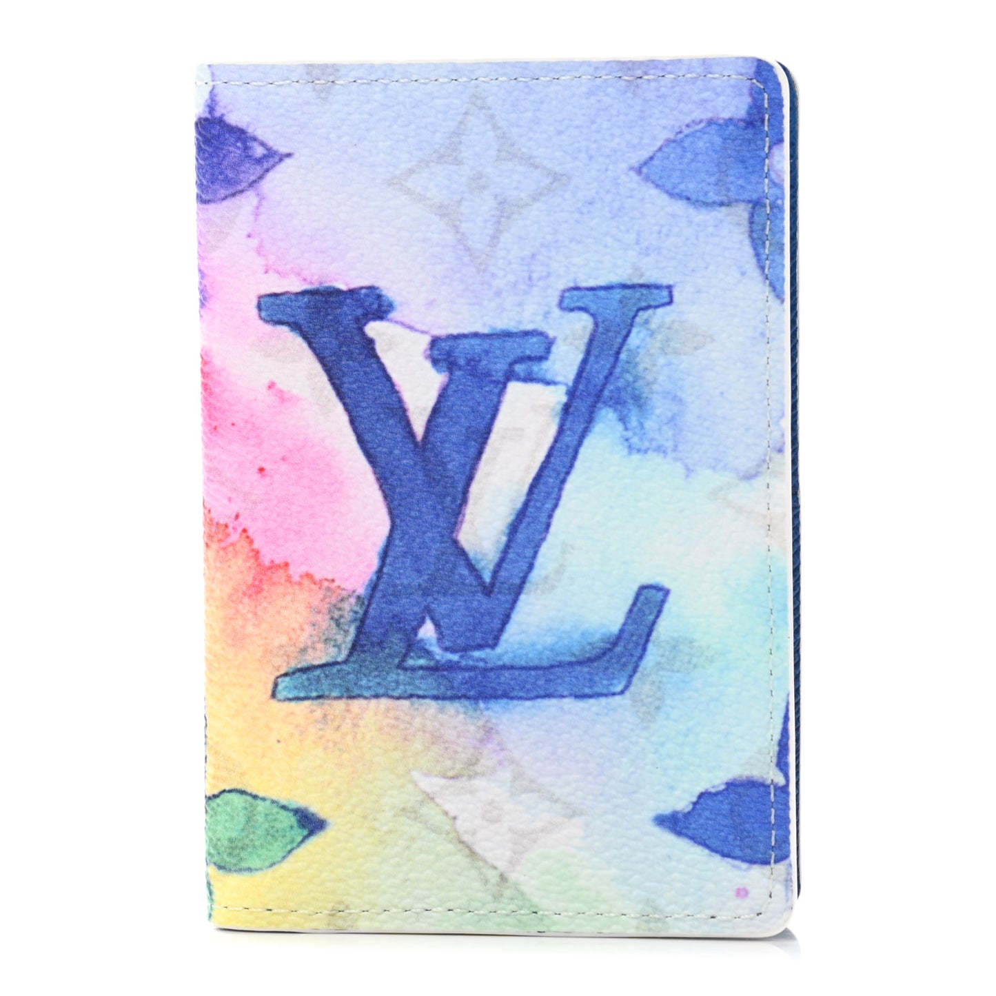 Monogram Watercolor Pocket Organizer NM Multicolor