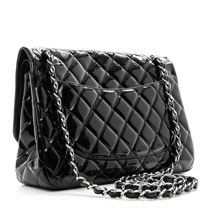 Chanel Patent Quilted Jumbo Double Flap Black 3 of 12