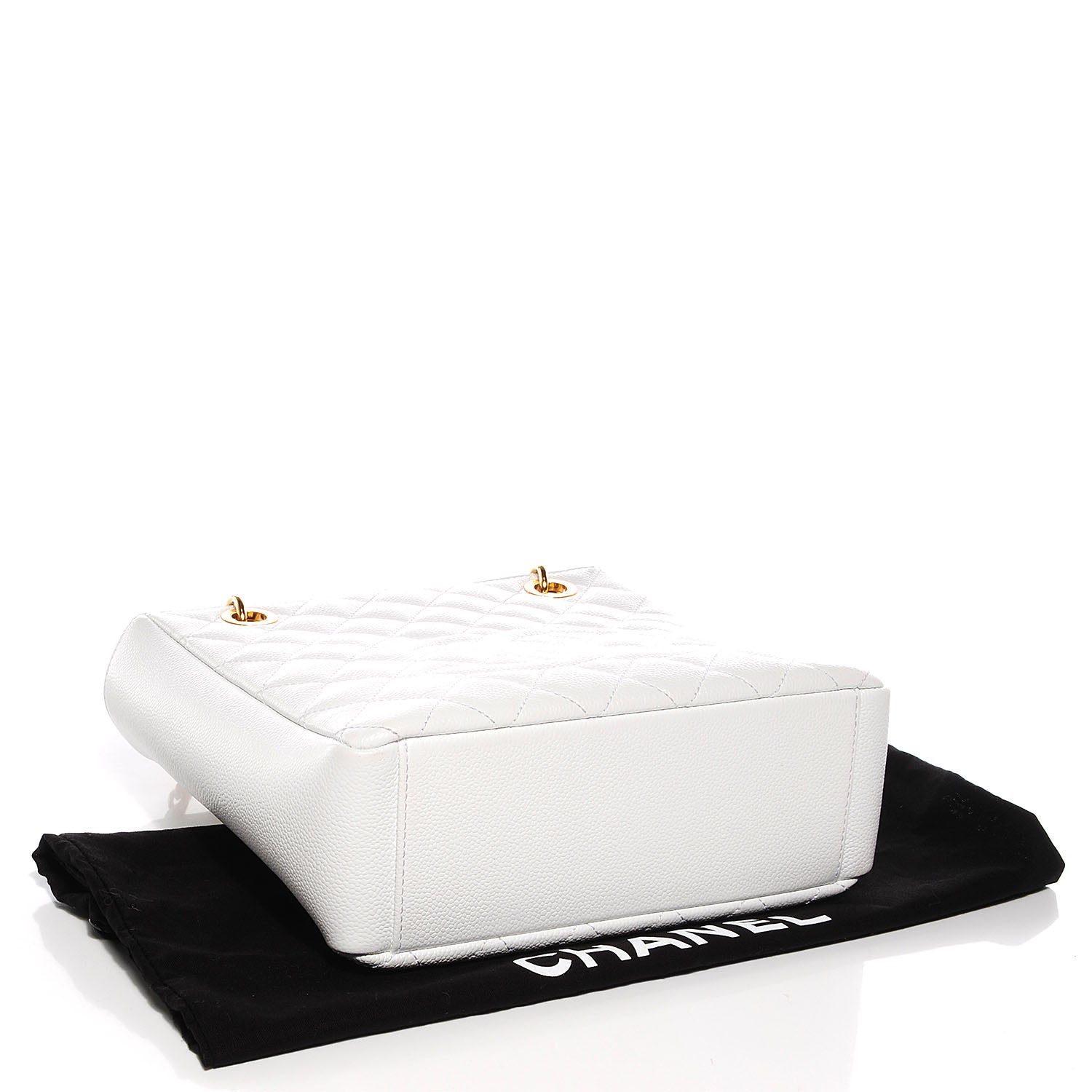 Chanel Caviar Petit Shopping Tote PST White 4 of 7
