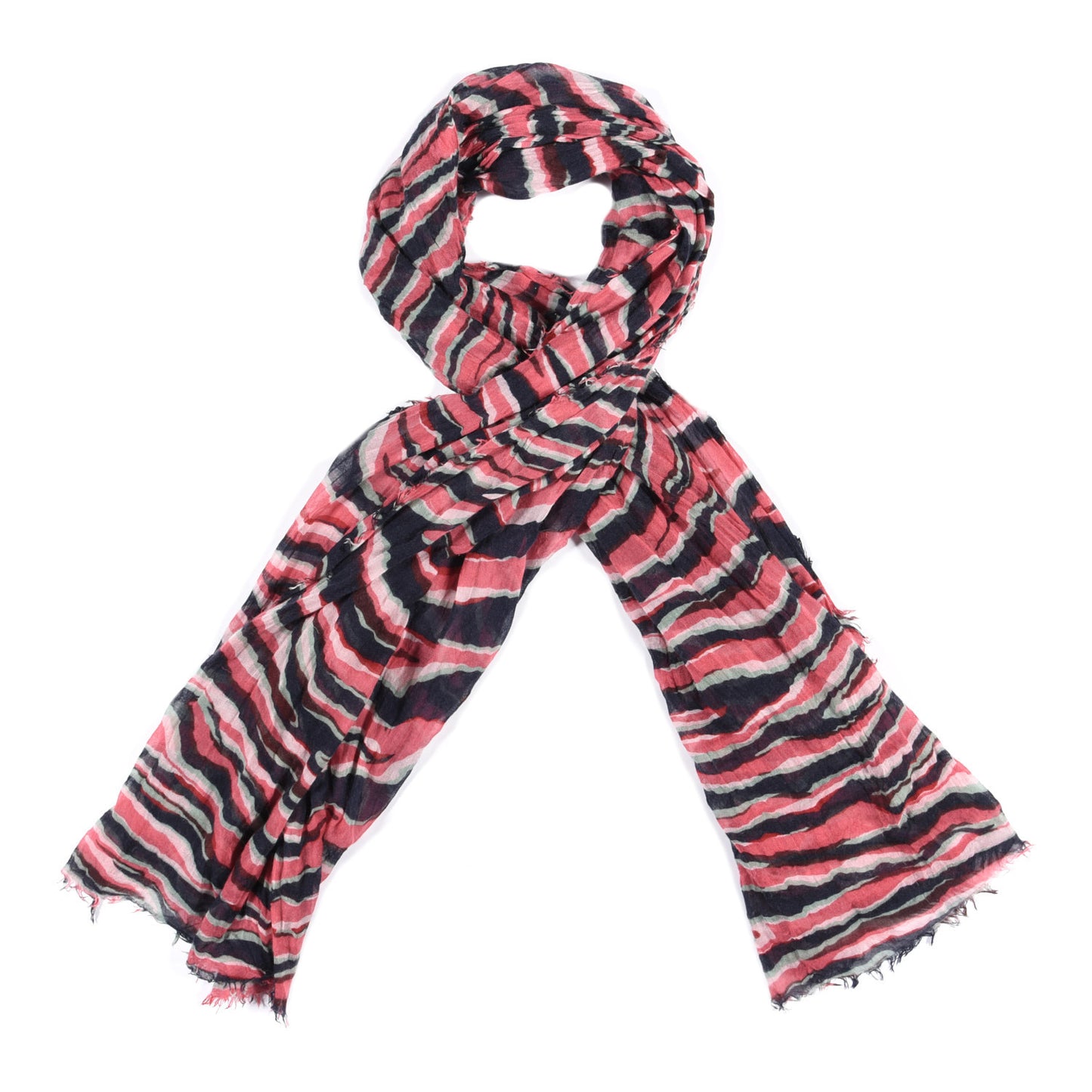 Silk Wool Zebra Shawl Pink Black