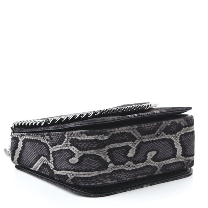 Stella McCartney Snake Print Velvet Falabella Box Shoulder Bag Black 4 of 10