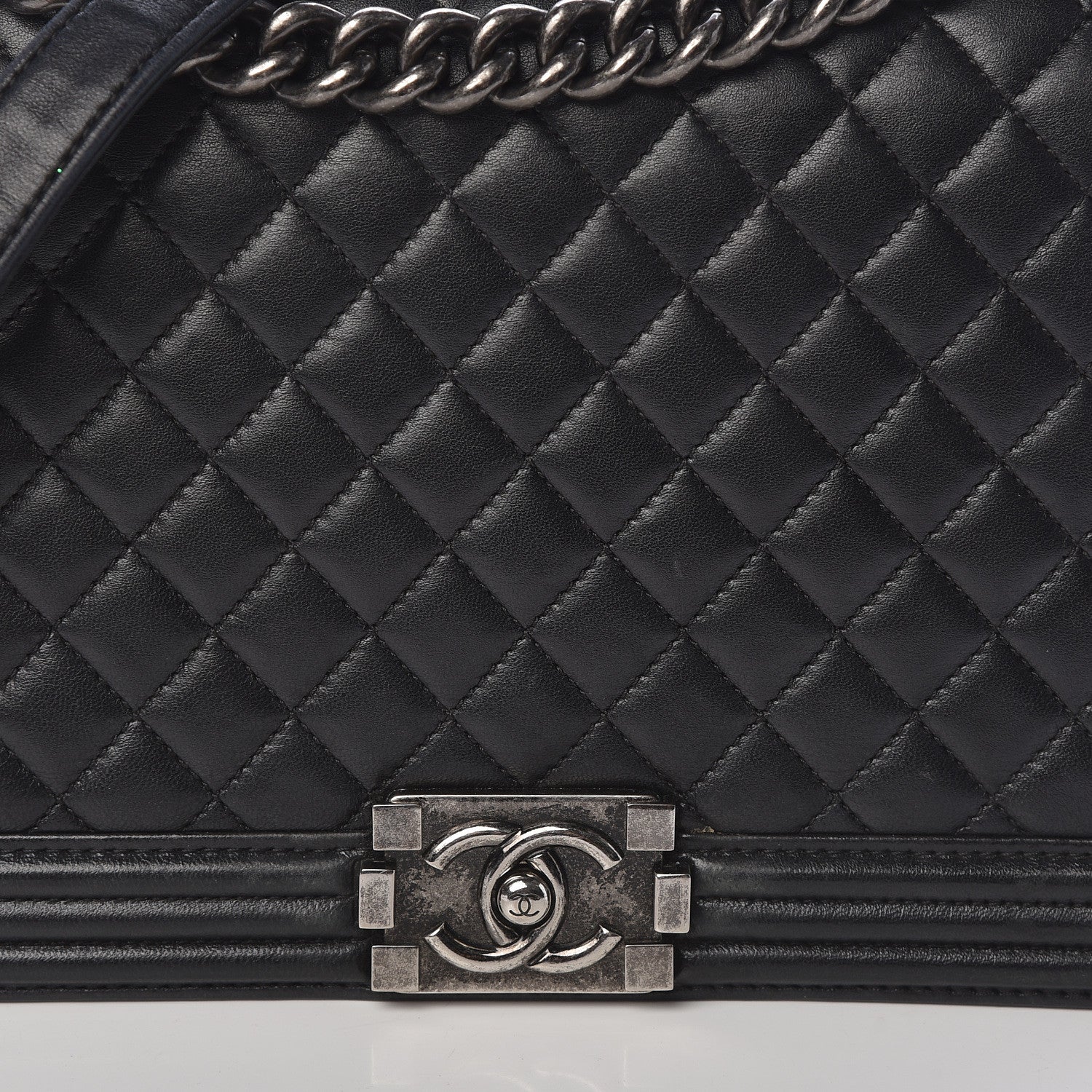 Chanel Lambskin Quilted New Medium Boy Flap Black 8 of 10