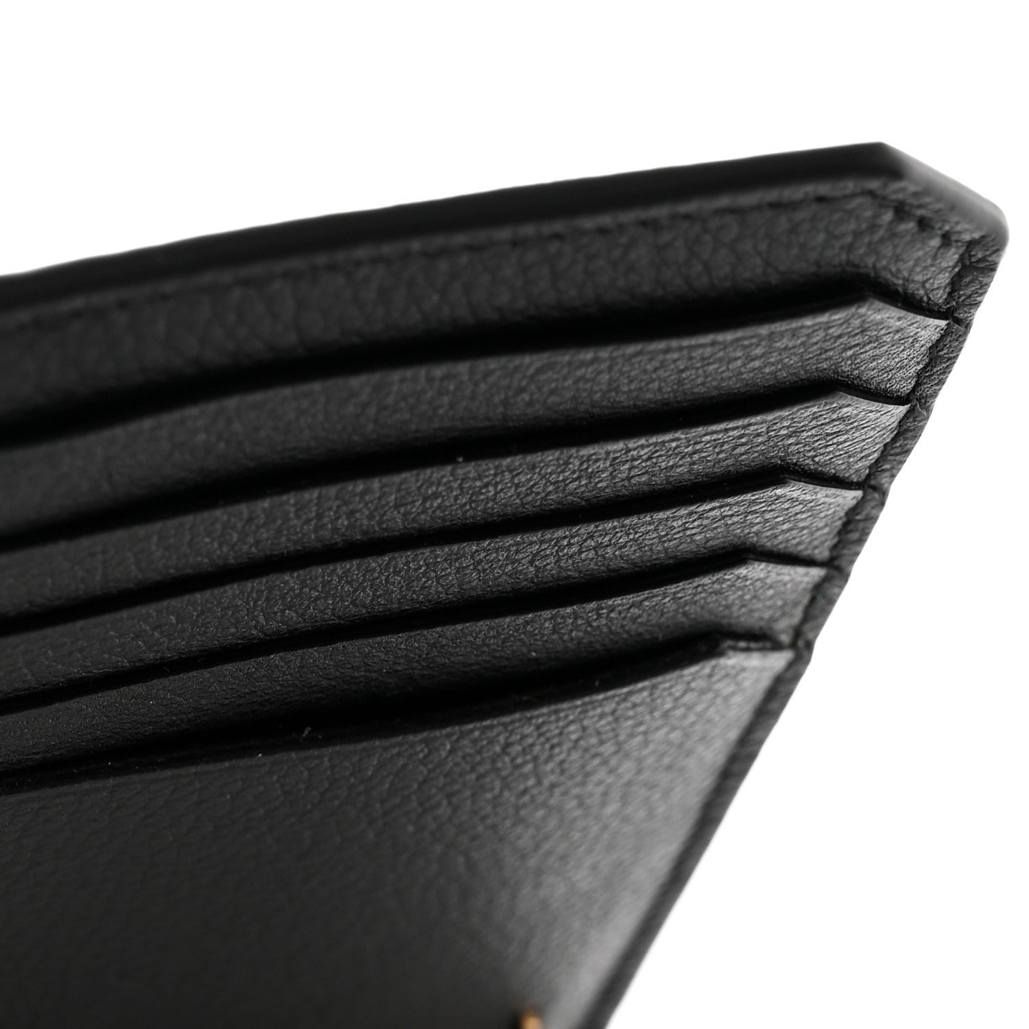 Saint Laurent Grained Calfskin Monogram 5 Fragments Zip Pouch Card Holder Black 9 of 11