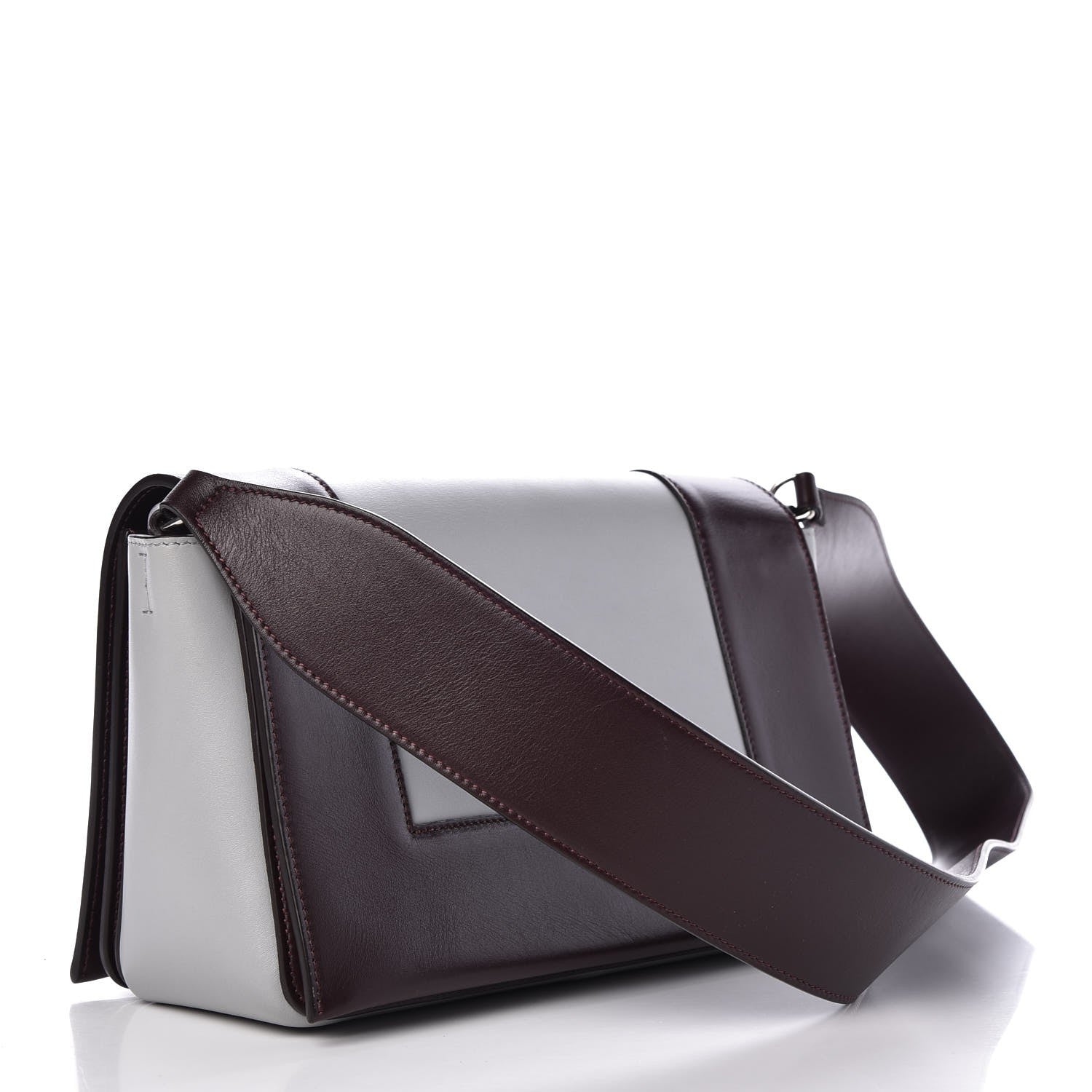 Celine Shiny Smooth Calfskin Medium Frame Shoulder Bag Burgundy Pearl Blue 3 of 8