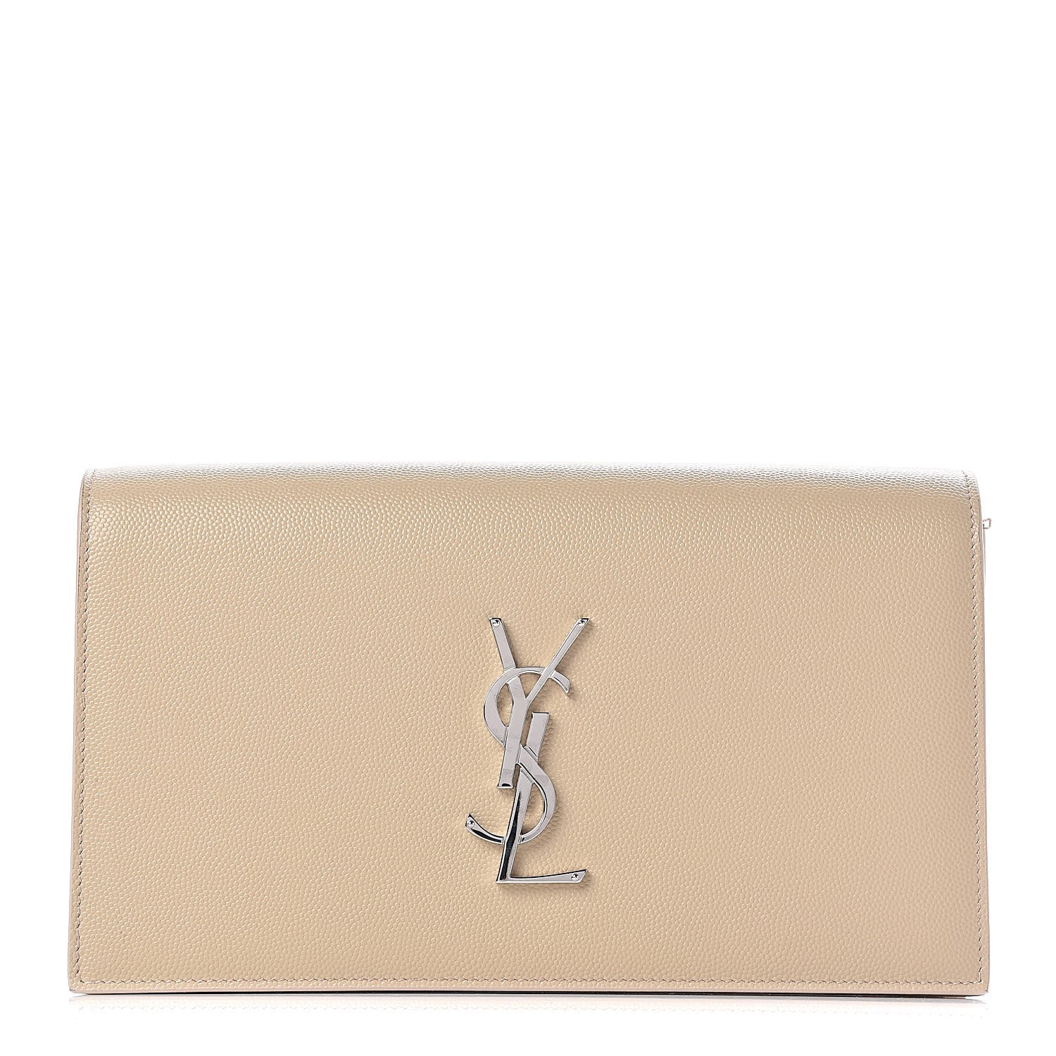 Saint Laurent Grain De Poudre Classic Kate Monogram Clutch Nude Powder 1 of 9