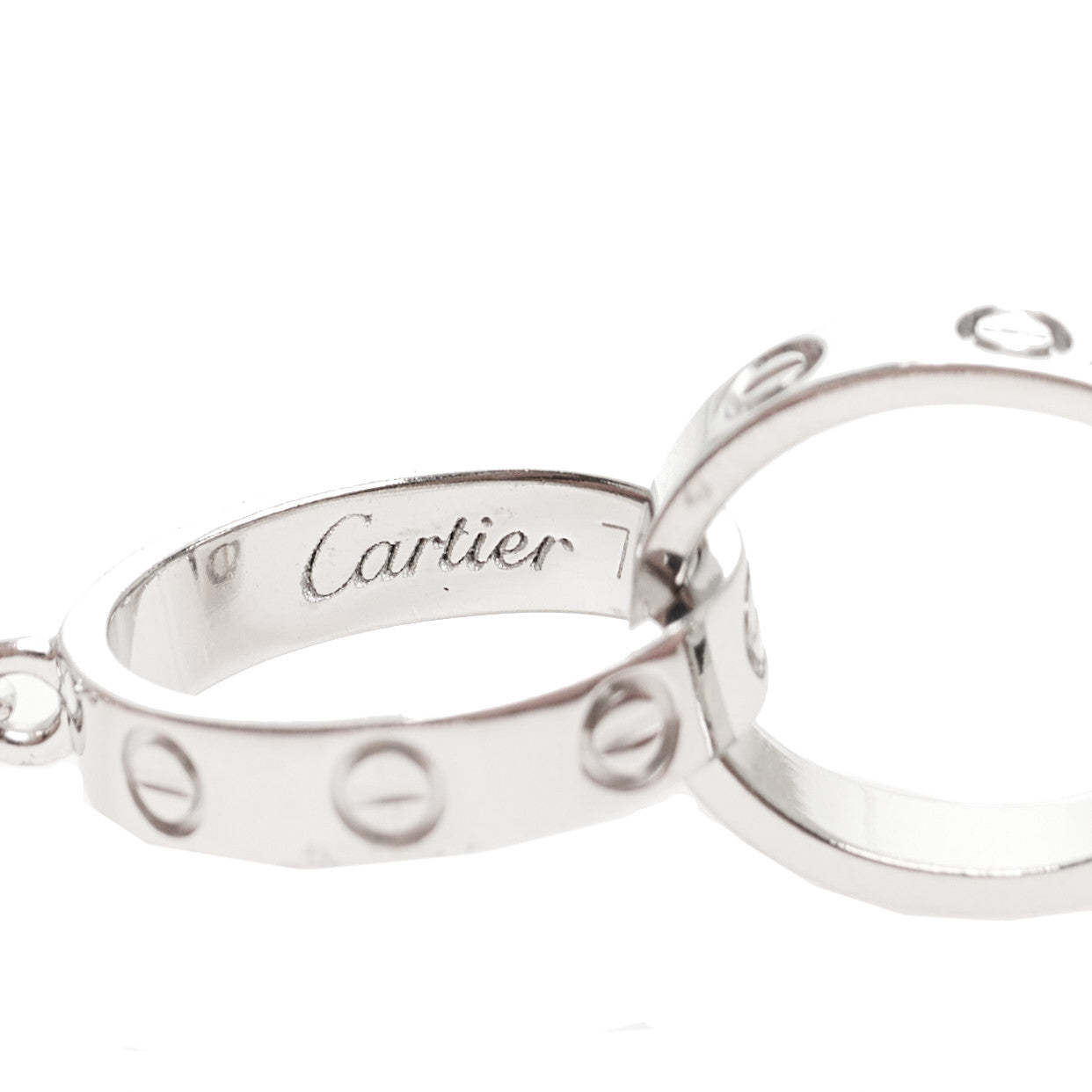 Cartier 18K White Gold Interlocking LOVE Necklace 5 of 7
