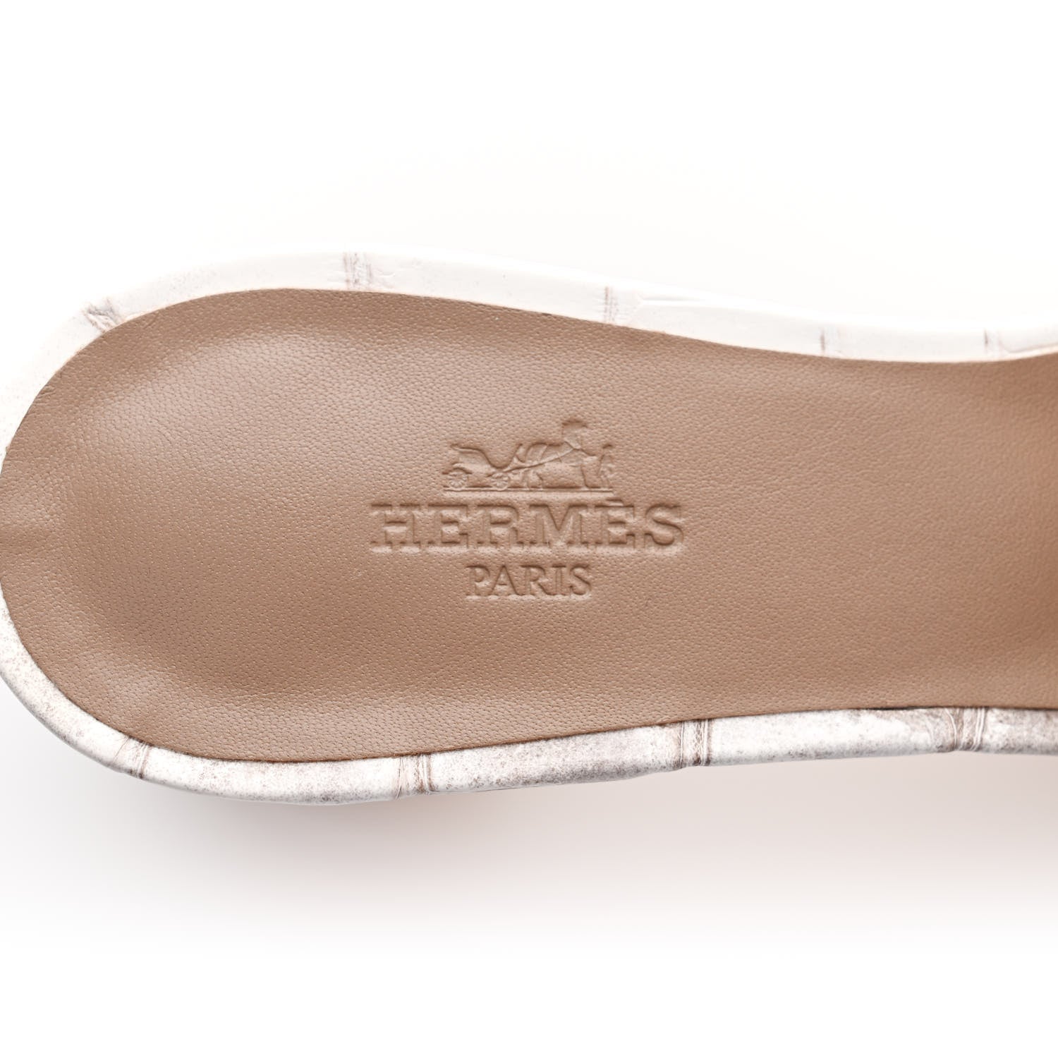 Hermes Matte Niloticus Crocodile Himalaya Oasis Sandals 36.5 White 6 of 9