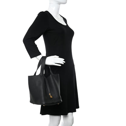 Hermes Taurillon Clemence Picotin Lock 22 MM Black 2 of 11