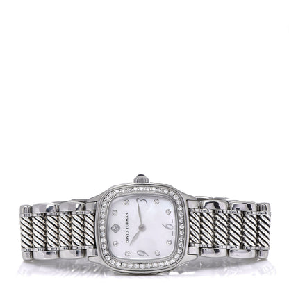 David Yurman Stainless Steel Diamond Bezel Mother of Pearl 25mm Thoroughbred Quartz Watch 3 of 6