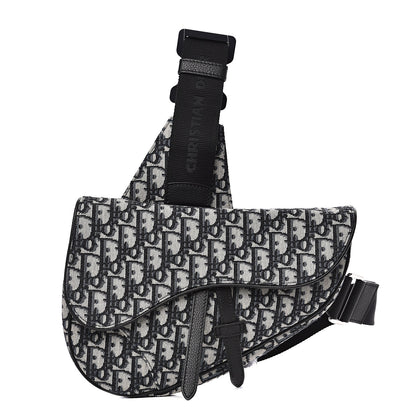 Christian Dior Oblique Mens Saddle Bag Blue 1 of 10