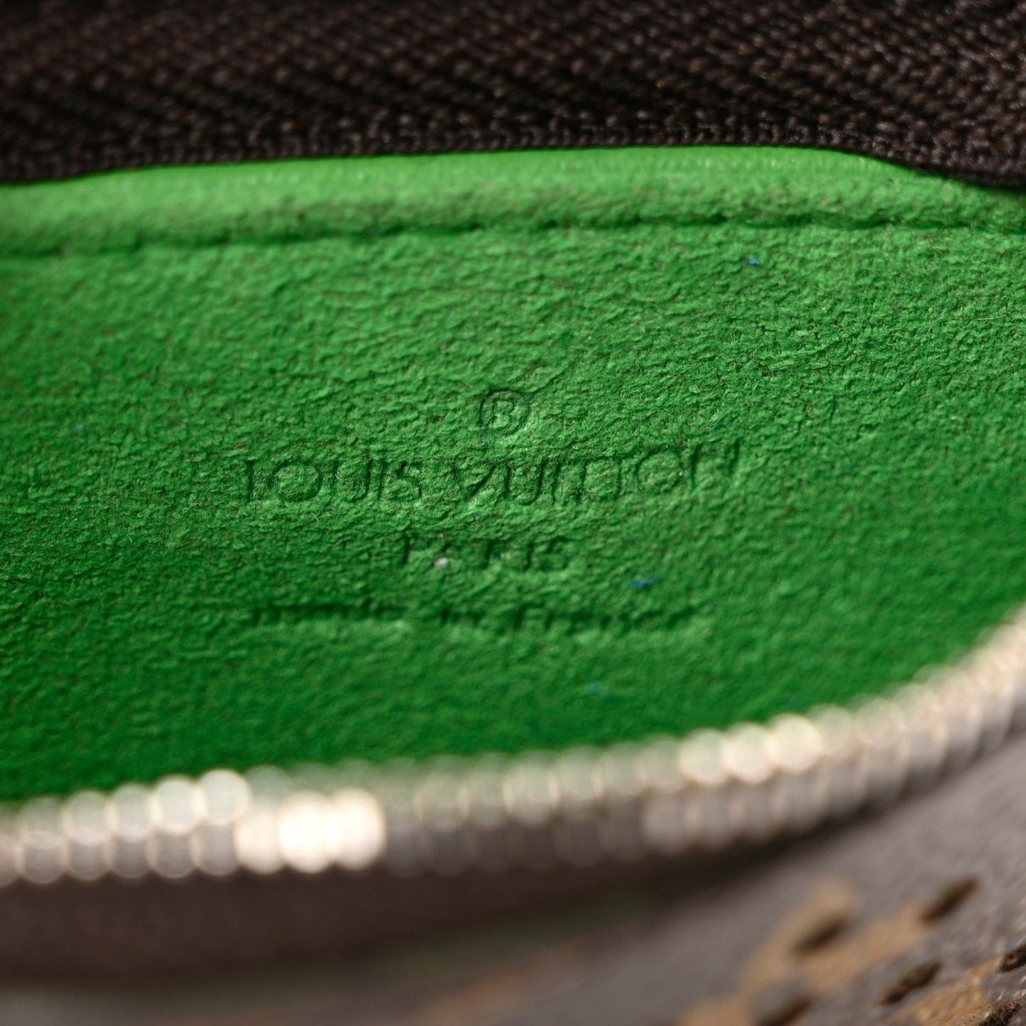 Monogram Perforated Key Pouch Green