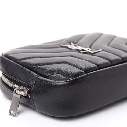 Saint Laurent Lambskin Y Quilted Monogram Loulou Cosmetic Case Black 7 of 11