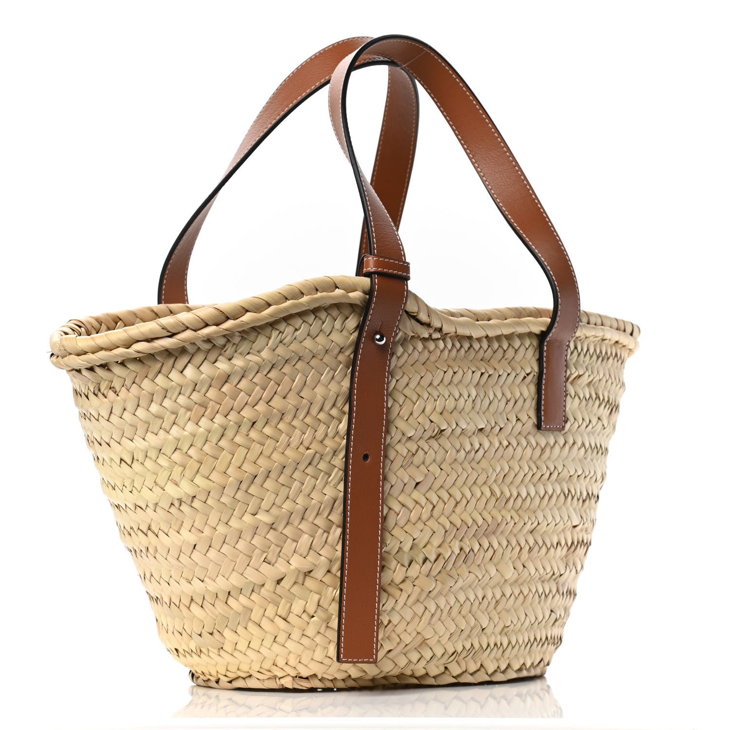 Loewe Raffia Basket Tote Bag Natural Tan 2 of 4