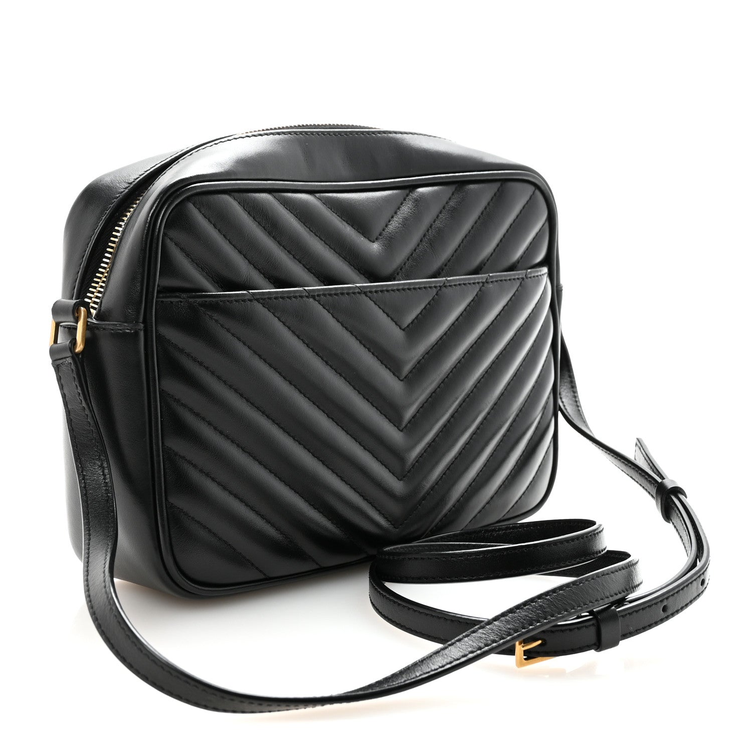 Saint Laurent Calfskin Matelasse Monogram Lou Camera Bag Black 3 of 9