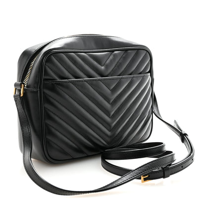 Saint Laurent Calfskin Matelasse Monogram Lou Camera Bag Black 3 of 9
