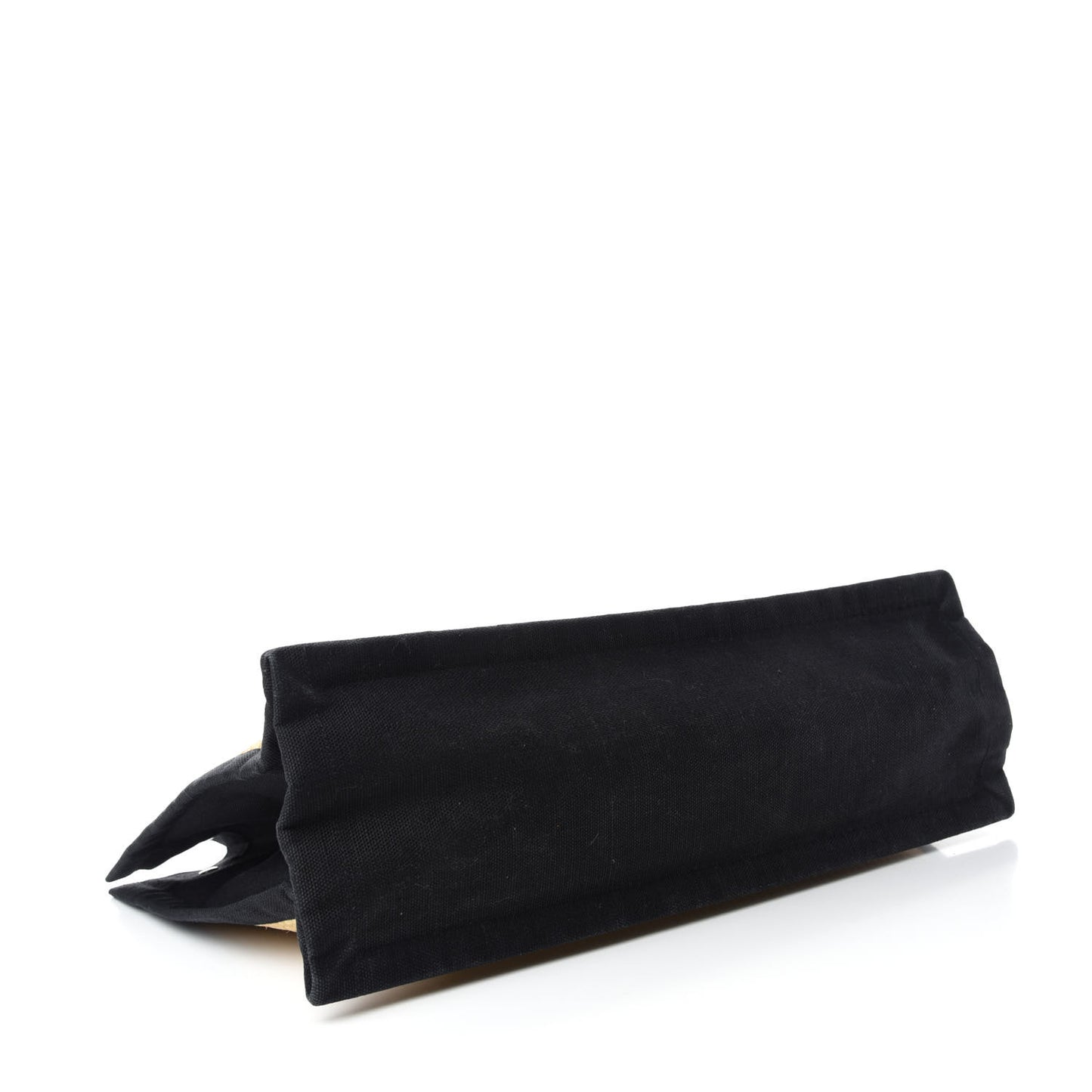 Raffia Linen Calfskin Rive Gauche Tote Naturale Black