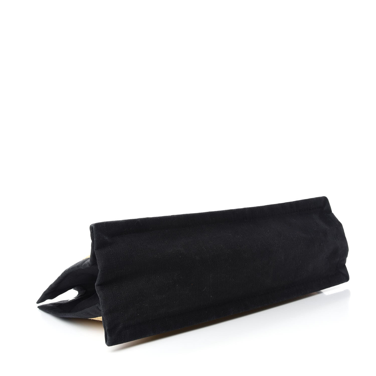 Saint Laurent Raffia Linen Calfskin Rive Gauche Tote Naturale Black 4 of 10