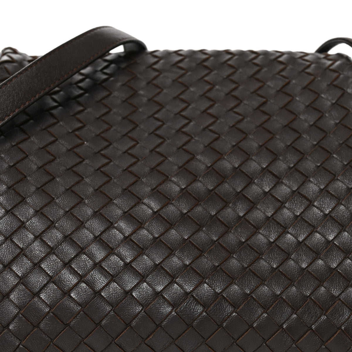 Nappa Intrecciato Messenger Bag Ebano