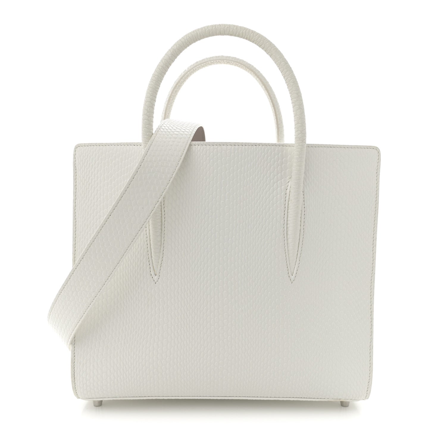 Calfskin Lizard Embossed Medium Paloma White