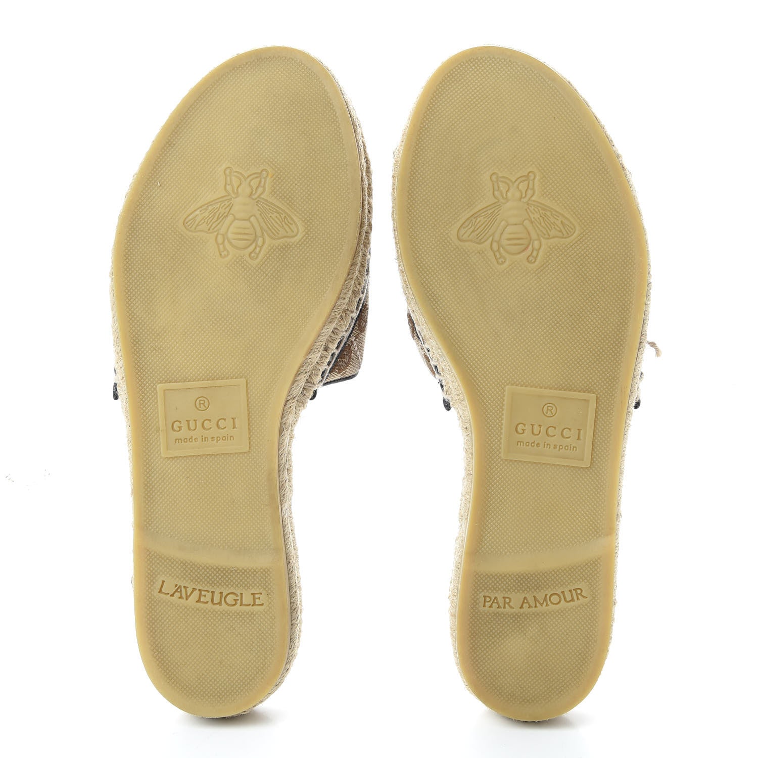 Gucci Monogram Matelasse GG Marmont Espadrille 20mm Slide Sandals 37 Beige Ebony Black 5 of 11