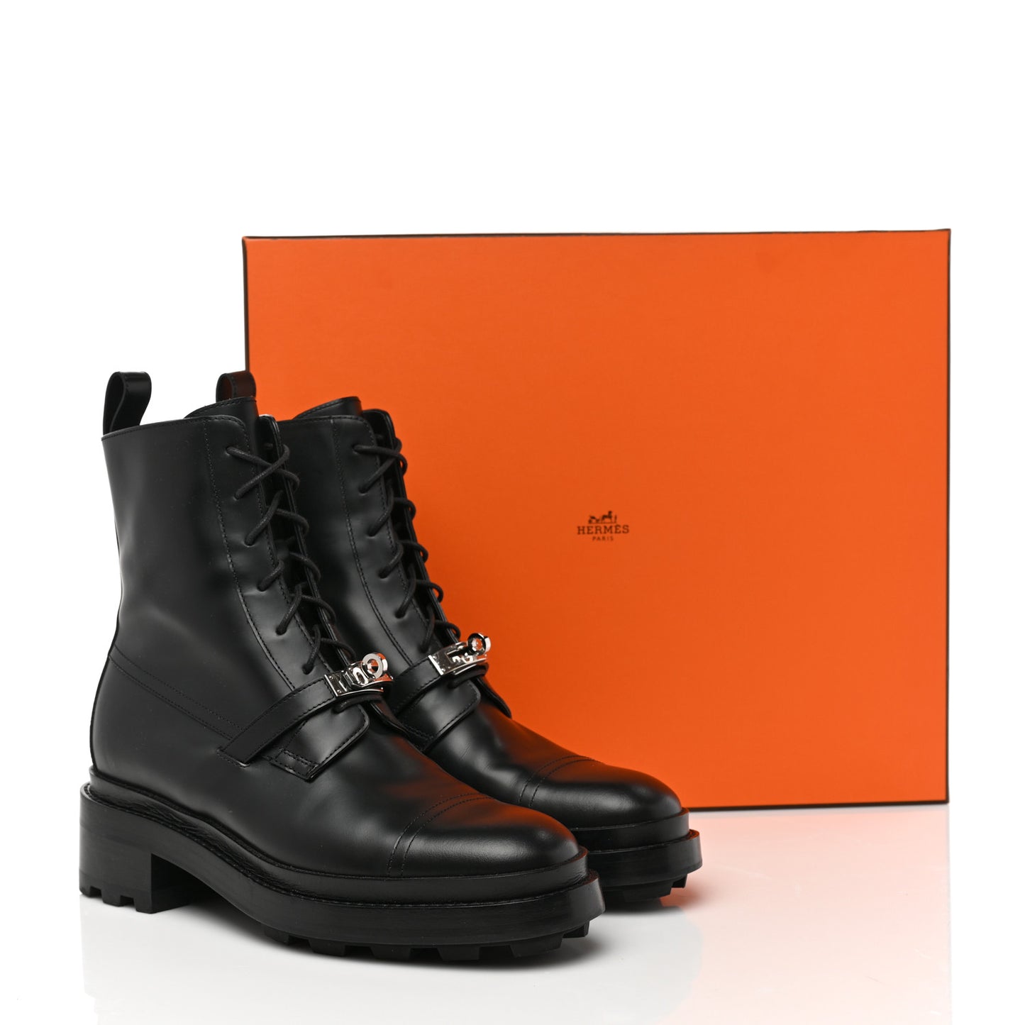 Glossed Calfskin Funk Ankle Boots 40 Black