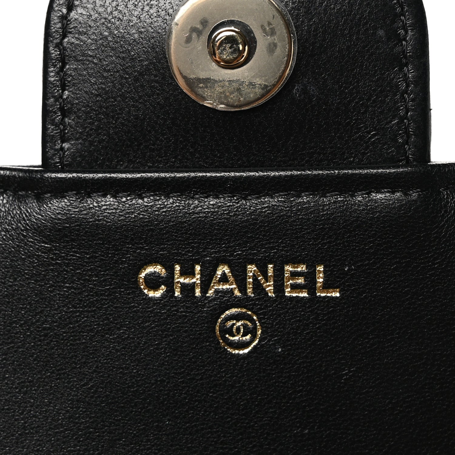 Chanel Lambskin Quilted Resin Bi-Color Flap Phone Holder With Chain Black 8 of 12